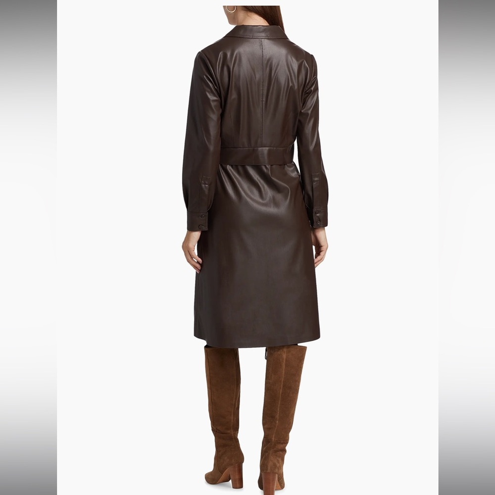 Kobi Halperin's Dixie faux leather midi shirtdress - Picture 4 of 10